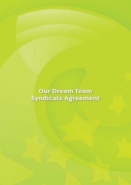 Our Dream Team Syndicate Agreement - National Lottery