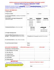 Nutrient Offset Payment REQUEST FORM - N. C. Ecosystem ...