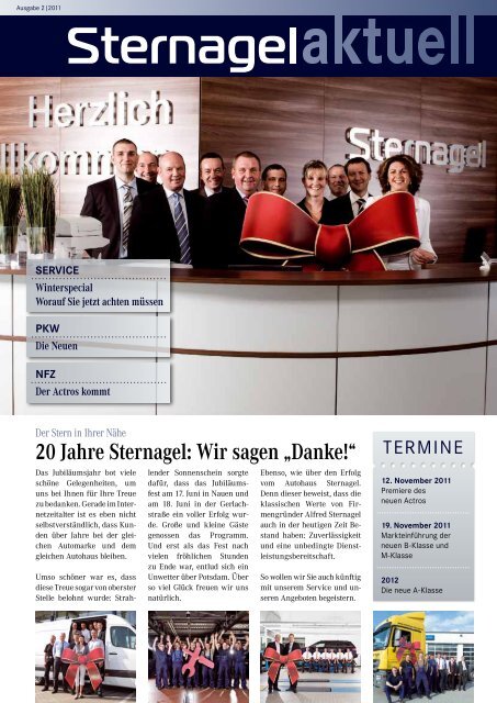 20 Jahre Sternagel: Wir sagen â€žDanke!â€œ - Autohaus Sternagel GmbH