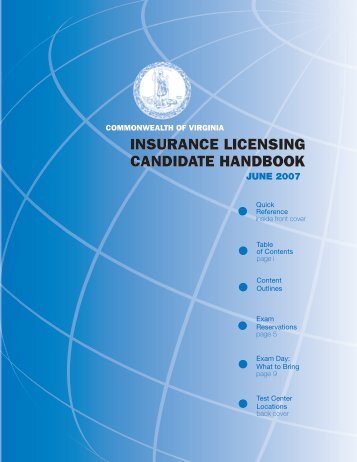 Commonwealth of virginia insurance licensing candidate handbook