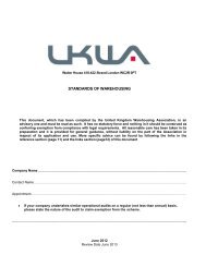 minimum standards - United Kingdom Warehousing Association