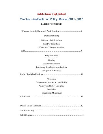 Teacher Handbook - Selah School District