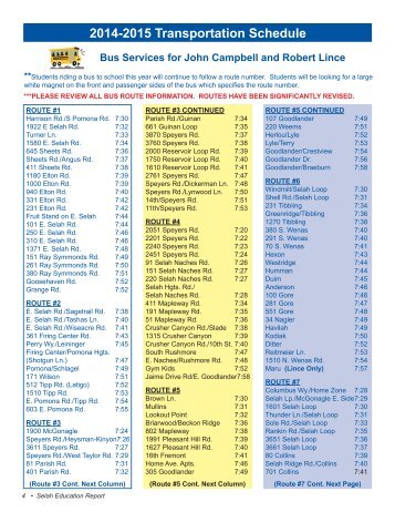 Bus Routes - Selah School District