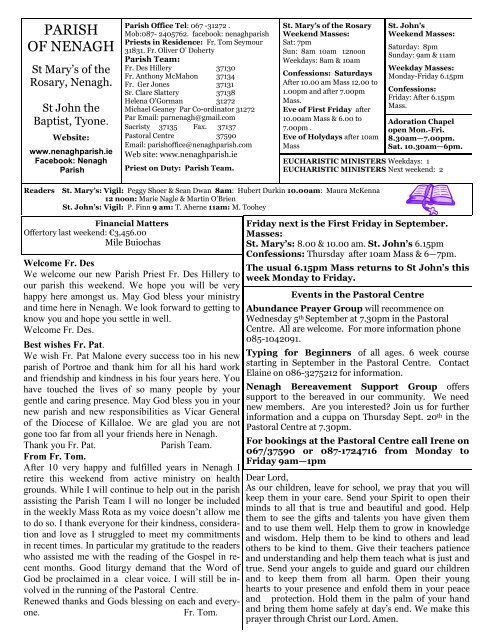 view newsletter (PDF) - Nenagh Parish