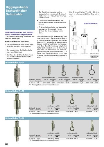 Seilzubehör Spannschrauben - Sternkopf - Seil und Hebetechnik
