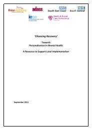 'Choosing Recovery' Towards Personalisation in Mental Health (pdf ...