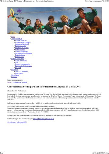 Movimiento Scout del Uruguay - Programa EcoPlata