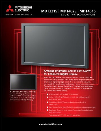 Product Brochure - Mitsubishi Electric Sales Canada Inc.