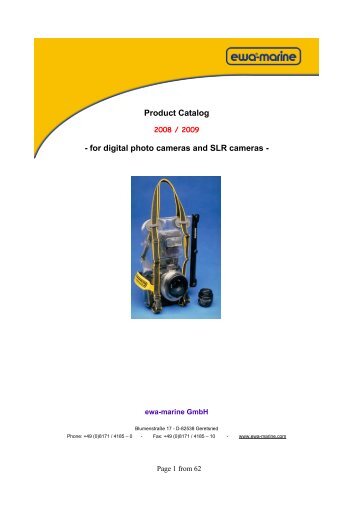 Product Catalog - for digital photo cameras and SLR ... - Ewa-Marine