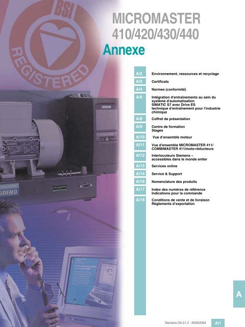 Catalogue SIEMENS Variateurs Micromaster - MIDI Bobinage