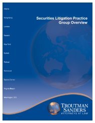 Securities Litigation Brochure - Troutman Sanders LLP