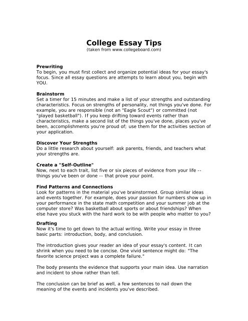 college essay tell us about yourself examples