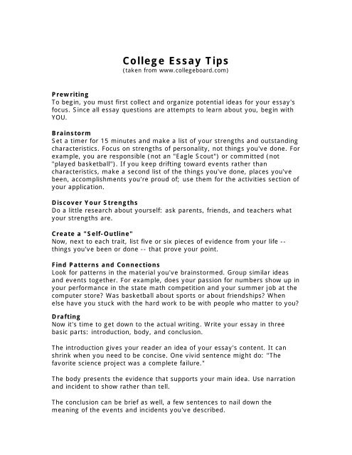 model un college essay