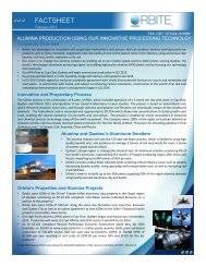 FACTSHEET - Orbite Aluminae Inc.