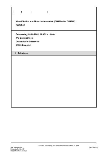 Protokoll - WM Datenservice