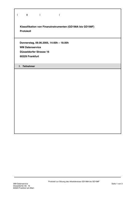 Protokoll - WM Datenservice