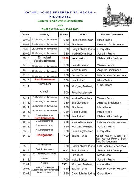 KATHOLISCHES PFARRAMT ST. GEORG â€“ HIDDINGSEL ...