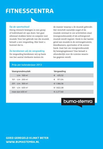 Muziekgebruik fitnesscentra - Buma/Stemra