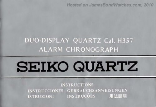 Seiko Duo-Display Quartz Caliber H357 instruction booklet