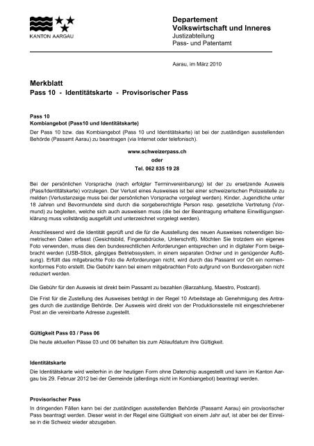 Departement Volkswirtschaft und Inneres Merkblatt - Gemeinde ...