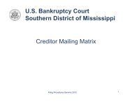 Creditor Mailing Matrix - Southern District of Mississippi