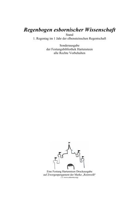 Regenbogen der Wissenschaft Ausgabe 4 (200kB PDF) - in Esbornia