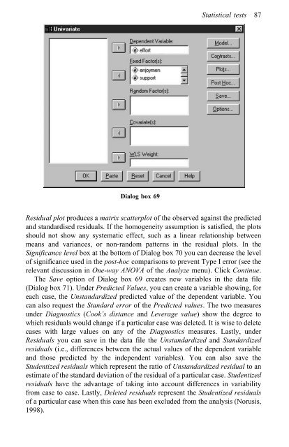 A Step by Step Guide for SPSS and Exercise Studies