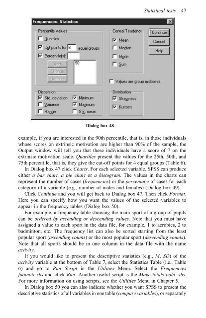 A Step by Step Guide for SPSS and Exercise Studies