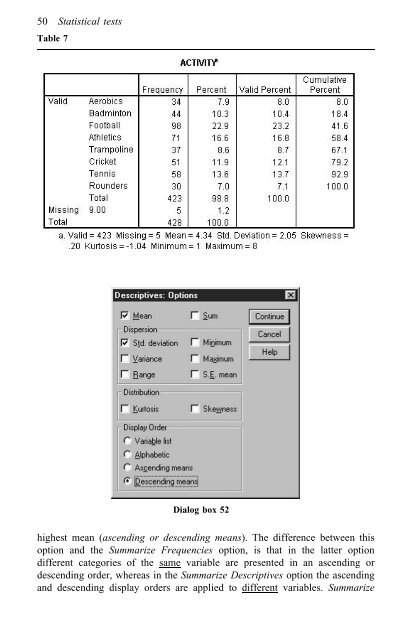 A Step by Step Guide for SPSS and Exercise Studies