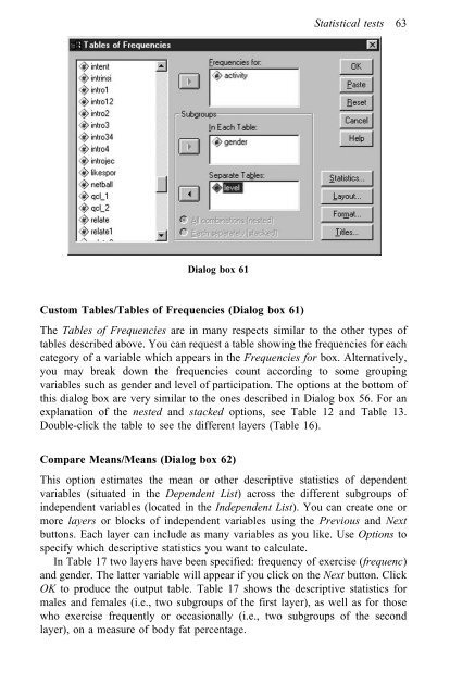 A Step by Step Guide for SPSS and Exercise Studies