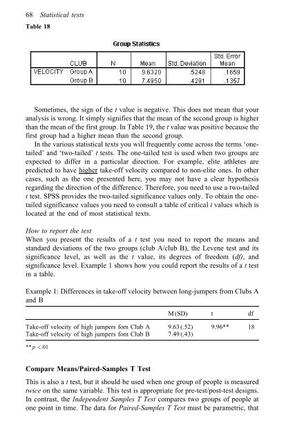 A Step by Step Guide for SPSS and Exercise Studies