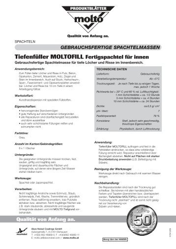 Technisches Merkblatt - Molto