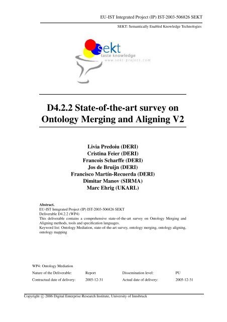 D4.2.2 State-of-the-art survey on Ontology Merging ... - STI Innsbruck