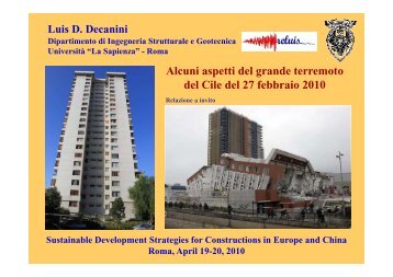 Alcuni aspetti del grande terremoto p g del Cile del 27 ... - ReLUIS