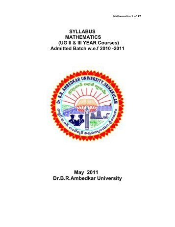 Maths - Dr.BR Ambedkar University