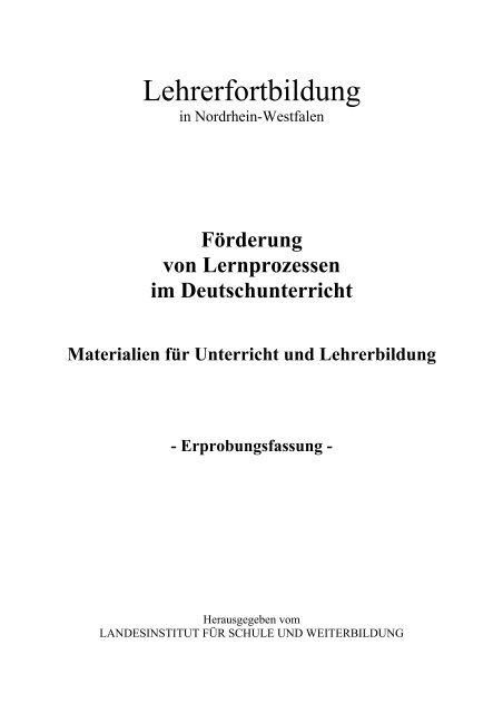 Lehrerfortbildung - Standardsicherung NRW