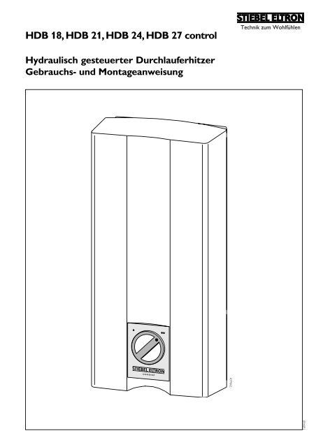 HDB 18, HDB 21, HDB 24, HDB 27 control - Stiebel Eltron