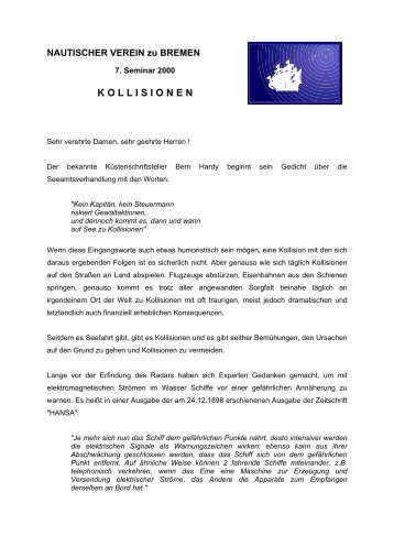 Begrüssung Bossemeyer/Vorstand - Nautischer Verein zu Bremen ...