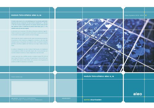 modulo fotovoltaico aleo s_16 modulo ... - Esedra ENERGIA