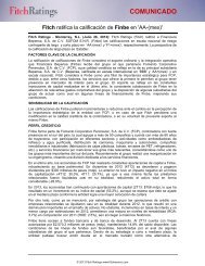 Ratifica Fitch calificaciÃ³n de Finbe - ComFin