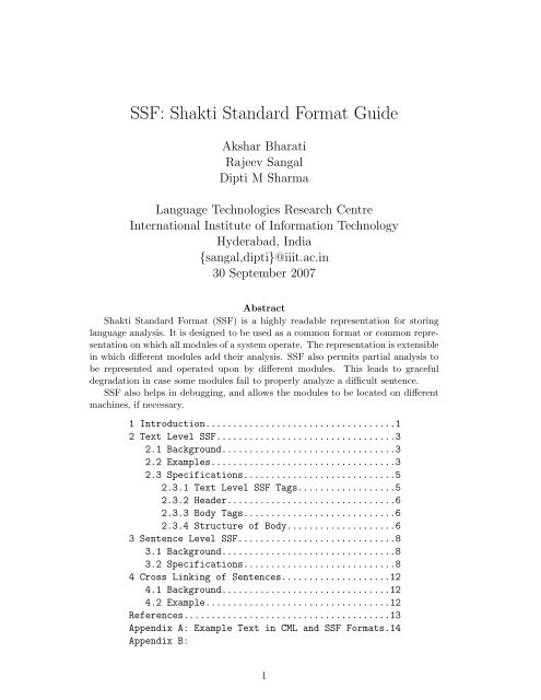 SSF Format Doc - LTRC Home - IIIT Hyderabad