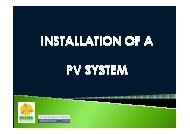 Guides to installation of a Photo Voltaic system - MIEMA