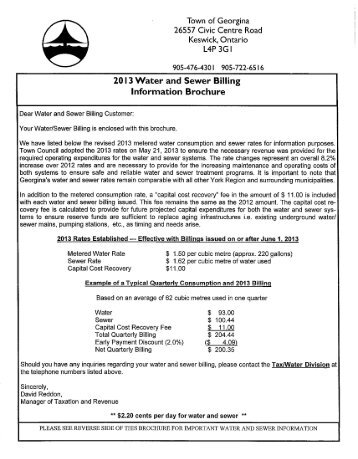2013 Water and Sewer Billing Information ... - Town of Georgina