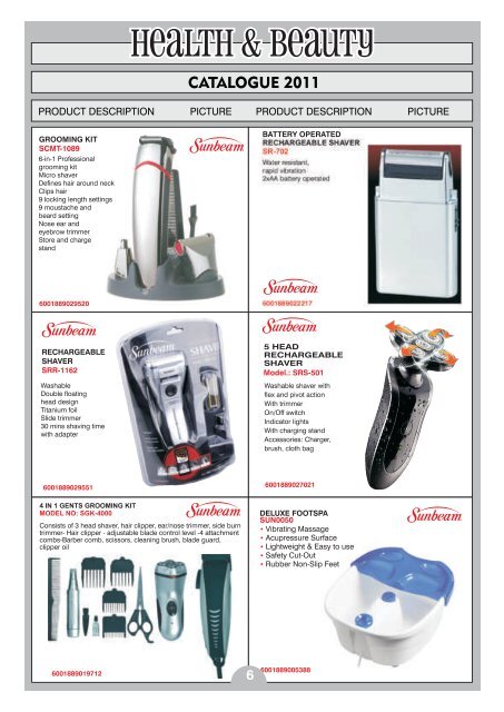 health and beauty catalogue 2011 - appliances electronics seasonal