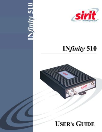 INfinity 510 User's Guide - Sirit