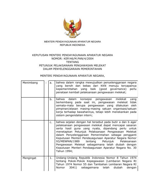 Tugas kementerian pendayagunaan aparatur negara dan reformasi birokrasi