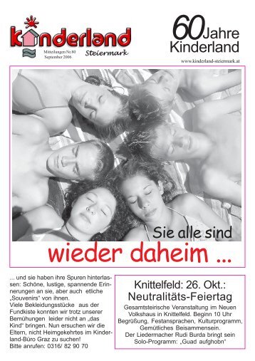 wieder daheim ... - Kinderland Steiermark