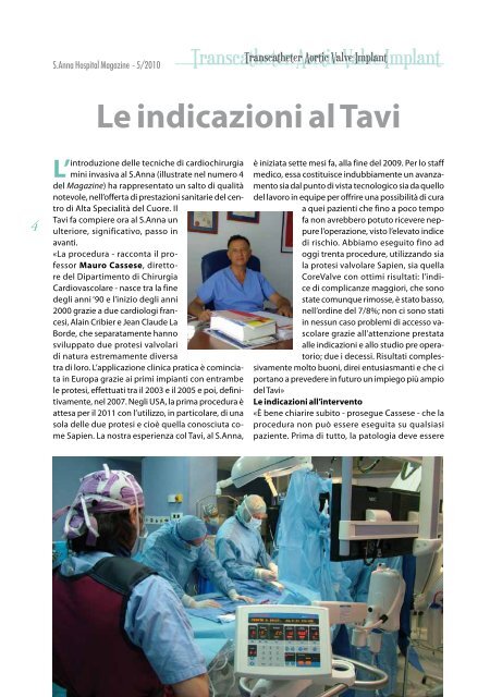 Transcatheter Aortic Valve Implant - S.Anna hospital