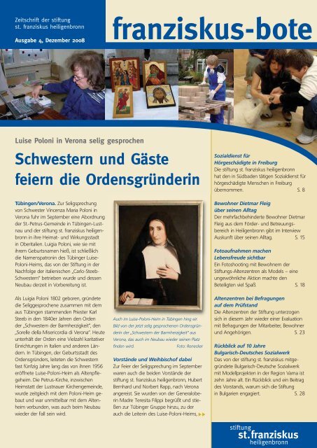 franziskus-bote Dezember 2008 (PDF 1,3 MB - Stiftung St ...