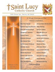 A Warm Welcome to Our Newly Confirmed... - St. Lucy's Catholic ...